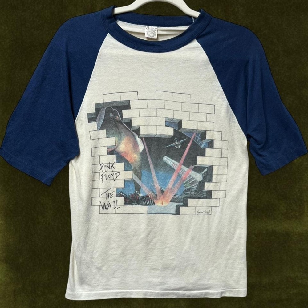 Vintage 1979 Pamco tag Rare Pink Floyd The Wall Original Tour Raglan